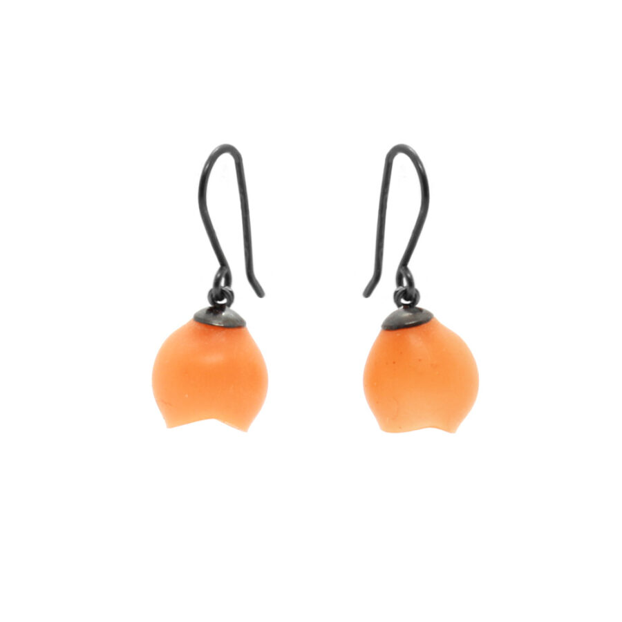 Pale Orange silicone earrings by Jenny Llewellyn