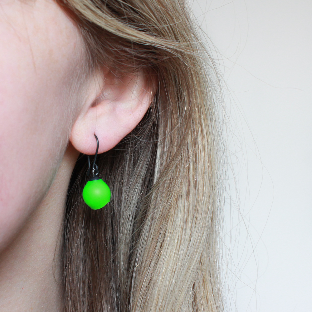 Lime Green Drop Earrings