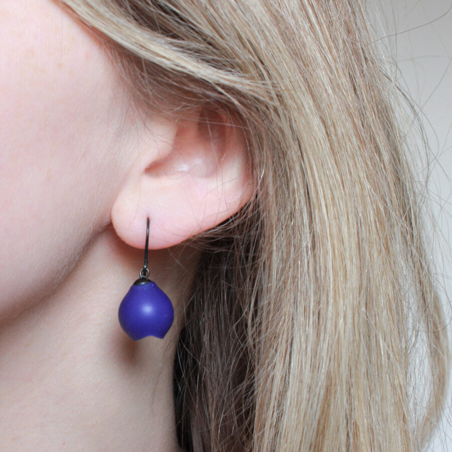 Dark Purple drop earrings by Jenny Llewellyn