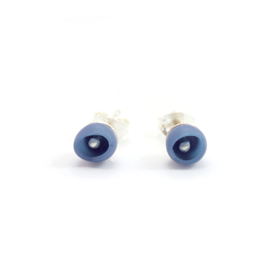 Mini 1 cup studs Mid navy silver