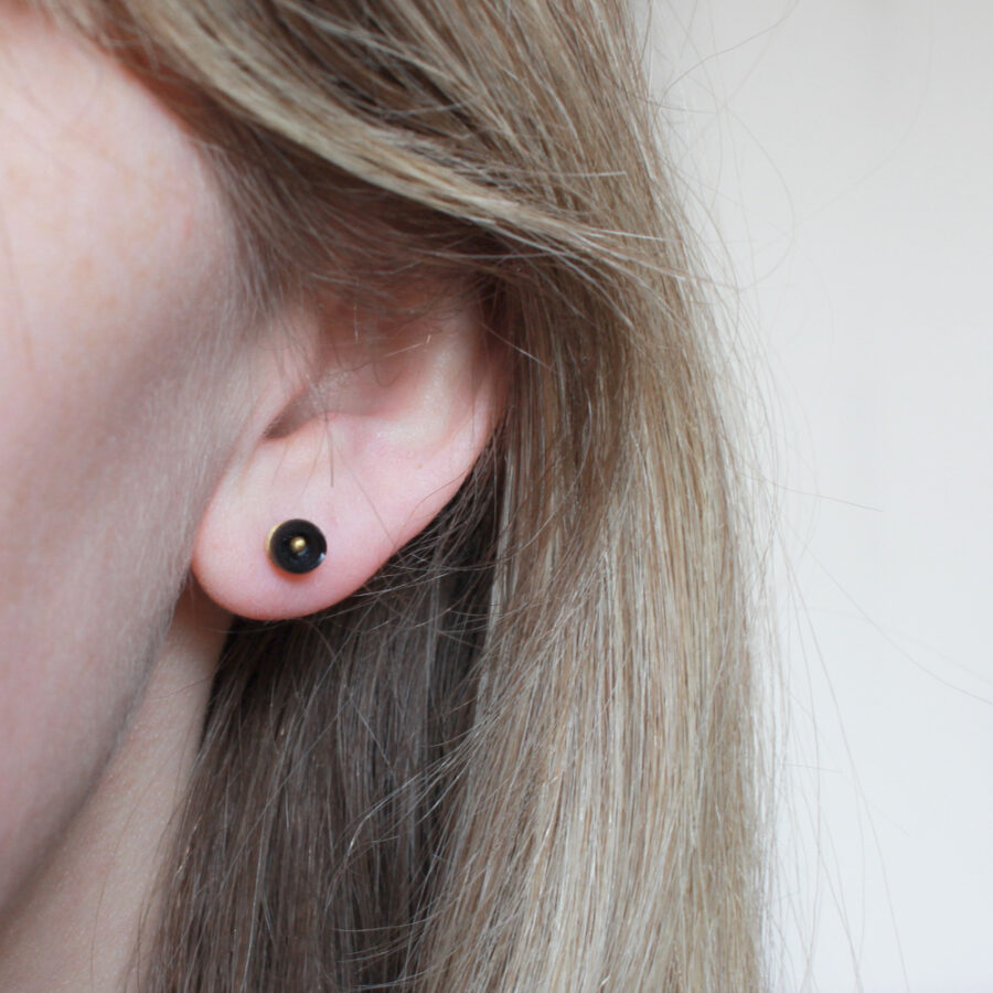 Mini Chromophobia black studs by Jenny Llewellyn