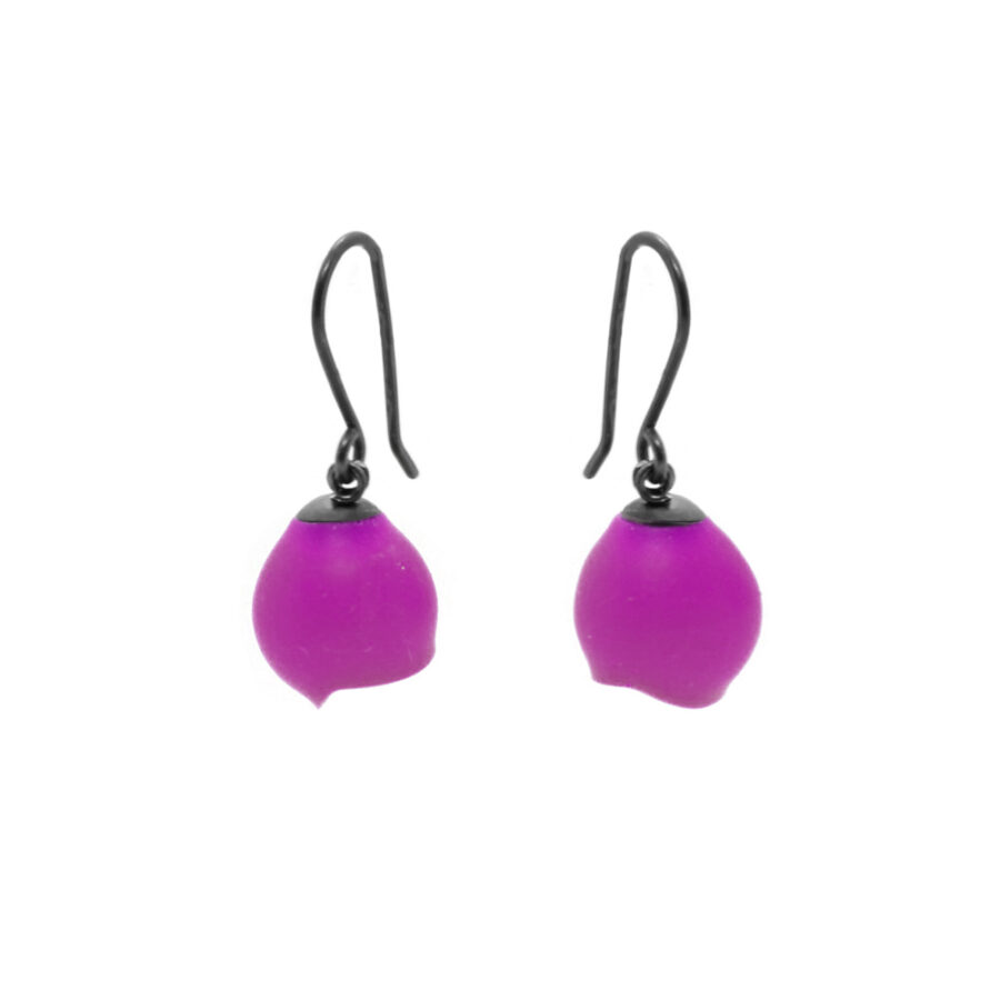 Purple earrings Single drops hooks Large Jenny Llewellyn