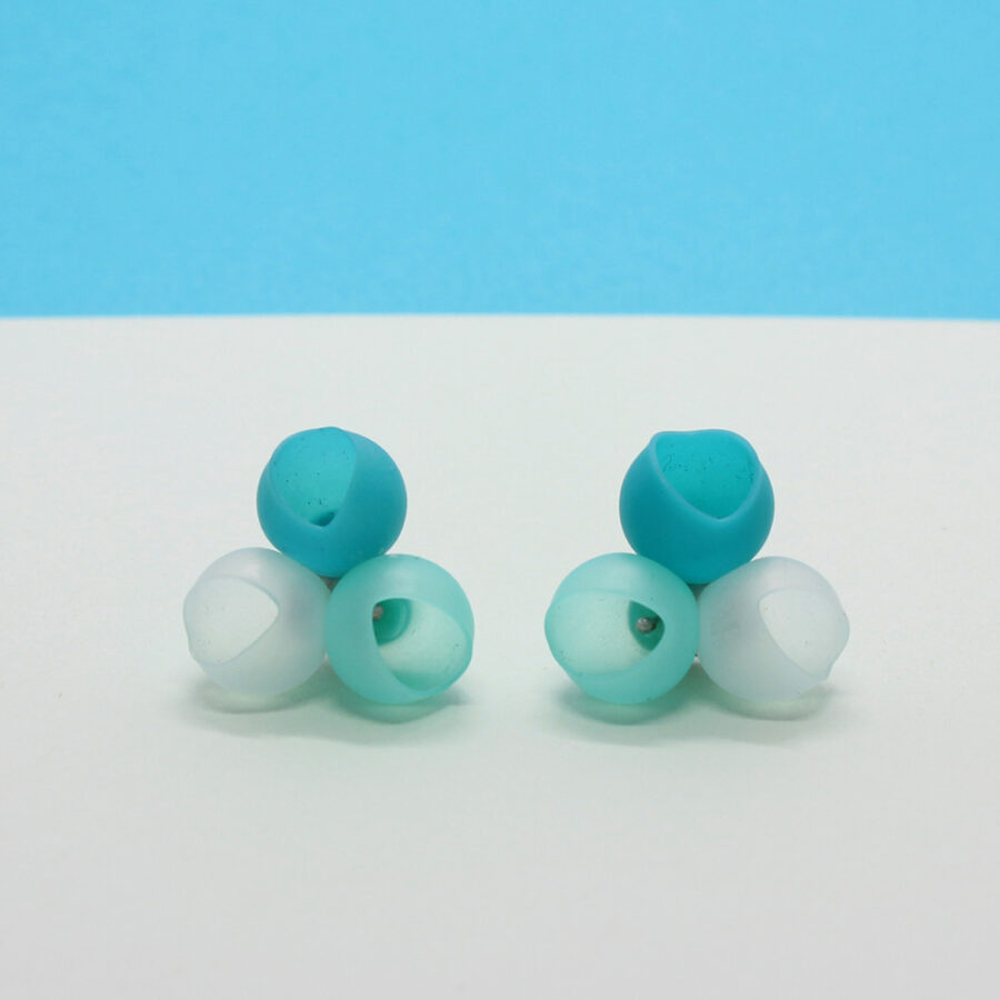 3 cup studs large Sea Green fade by Jenny Llewellyn