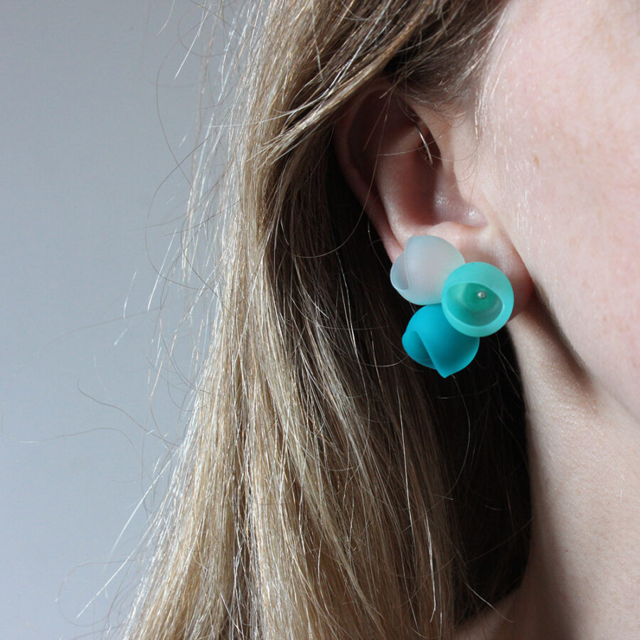 3 cup studs large Sea Green by Jenny Llewellyn
