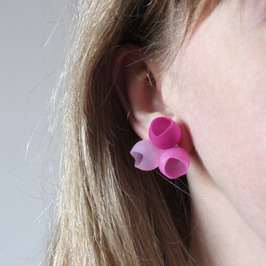 3 cup studs large pink fade by Jenny Llewellyn
