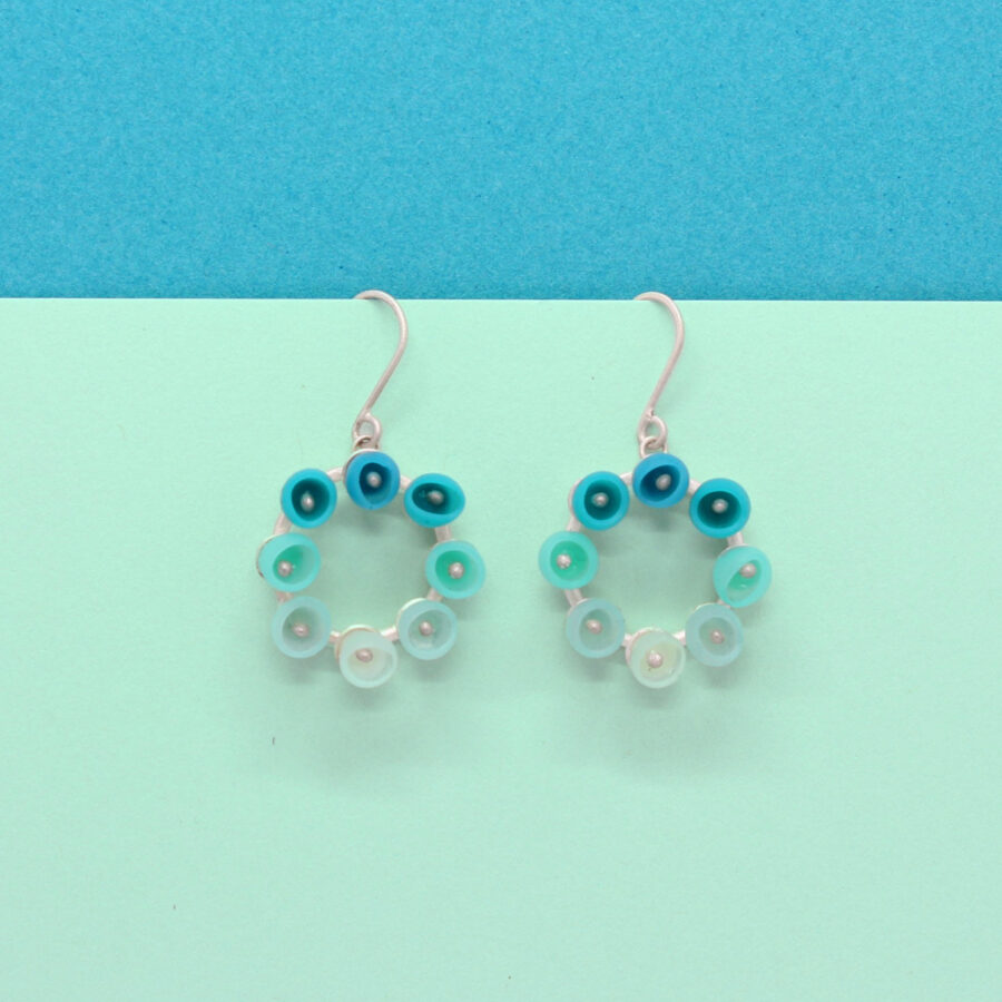 Mini colour fade earrings sea green fade