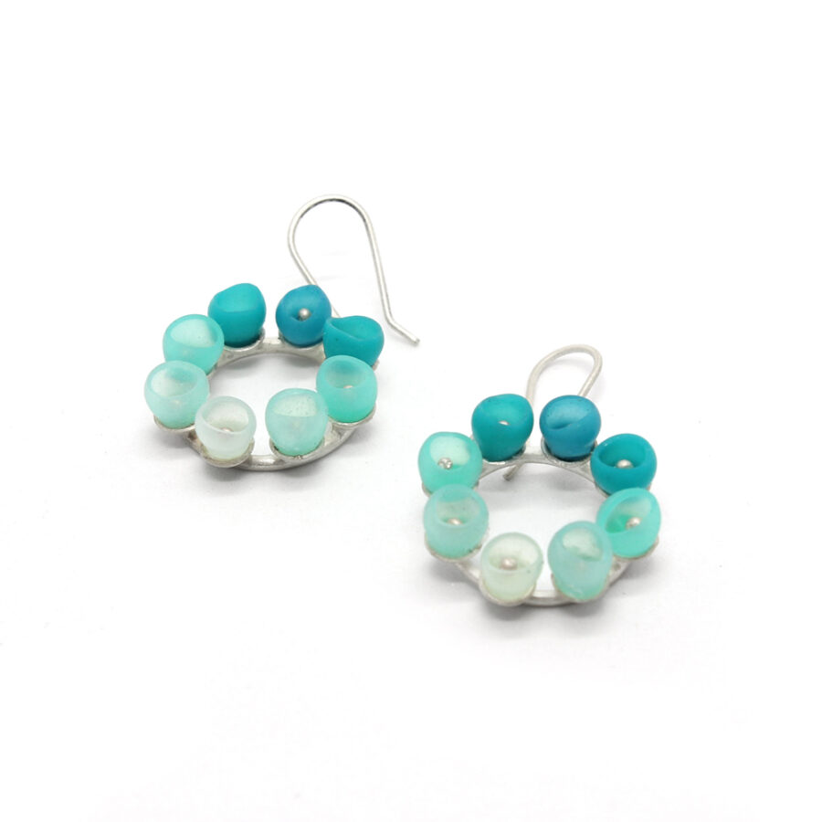 Mini colourfade earrings sea green fade