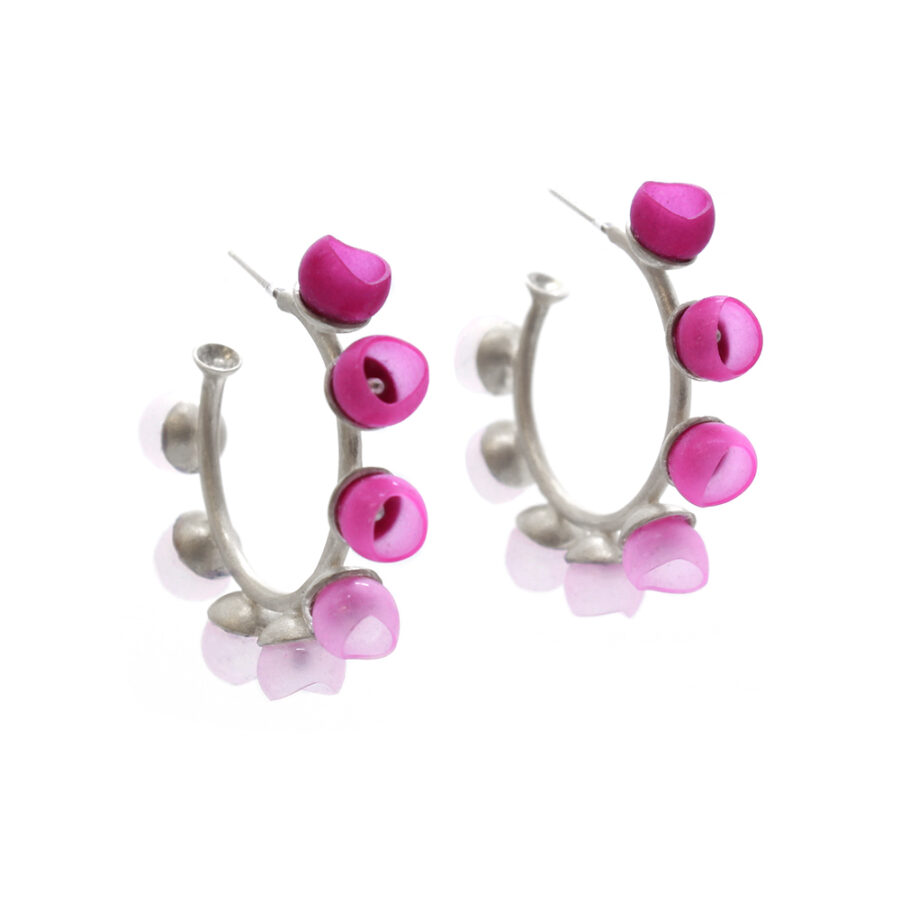 Pink colour fade hoop earrings by Jenny Llewellyn