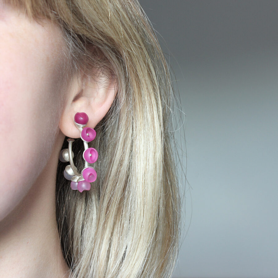 Pink colour fade hoops by Jenny Llewellyn