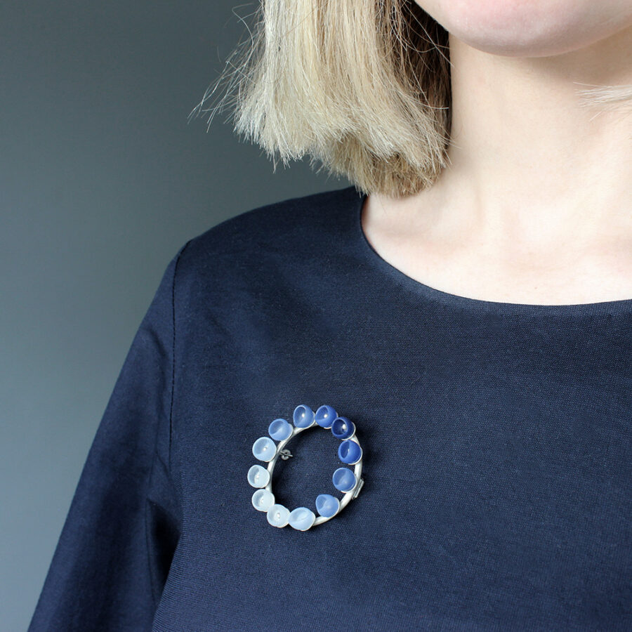 Roound colour fade silicone brooch by Jenny Llewellyn