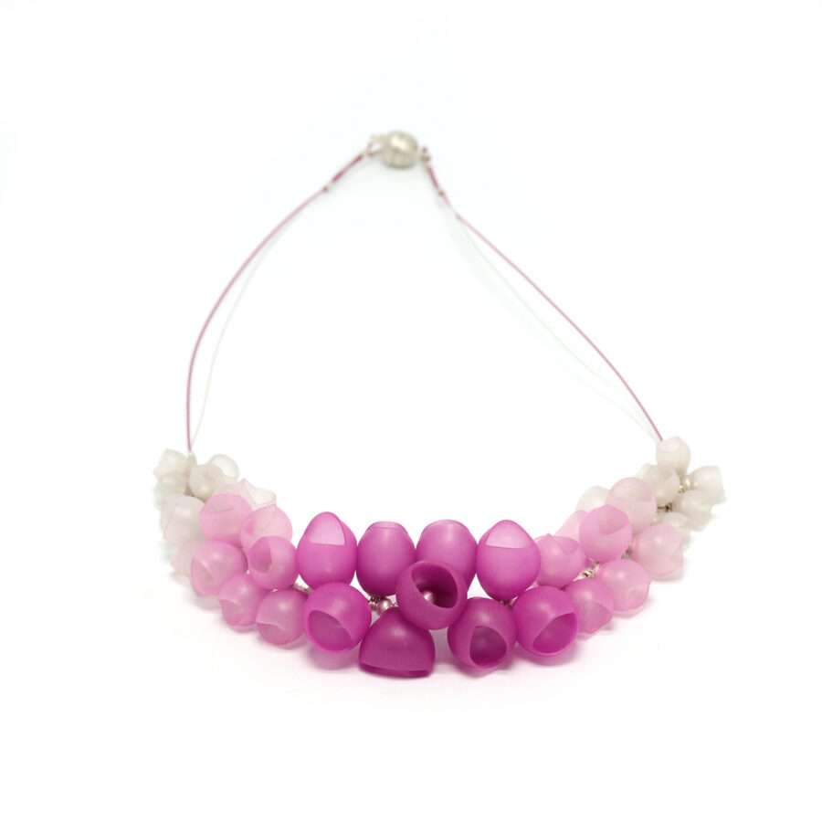 Pink silicone cluster necklace by Jenny Llewellyn