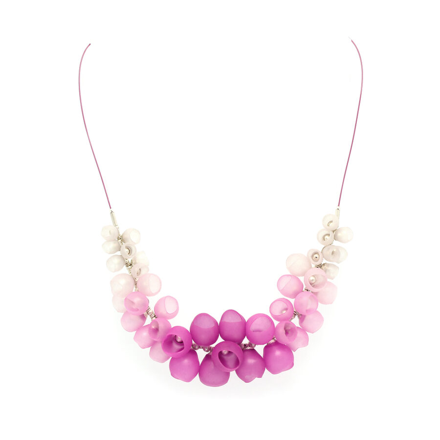 Pink silicone cluster necklace by Jenny Llewellyn