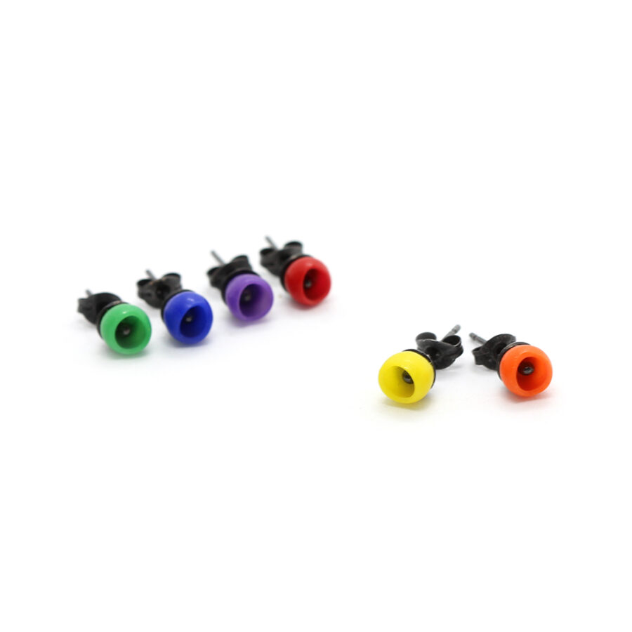 Colour wheel earrings set silicone jewellery by Jenny Llewellyn