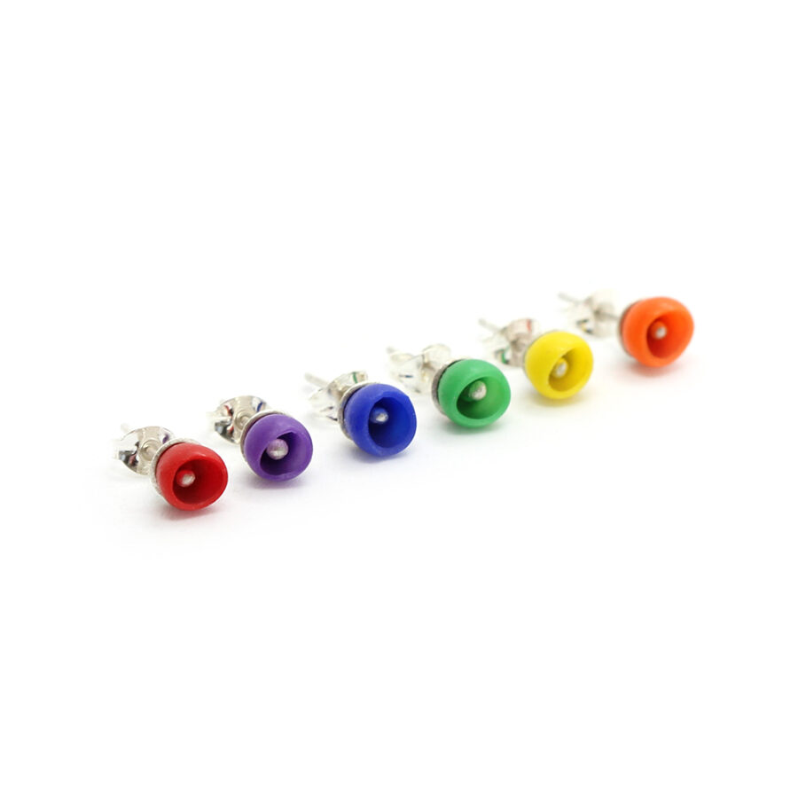 Colour wheel earrings set silicone jewellery by Jenny Llewellyn