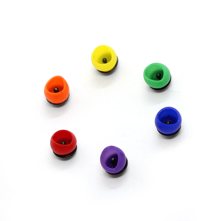 Colour wheel earrings set silicone jewellery by Jenny Llewellyn
