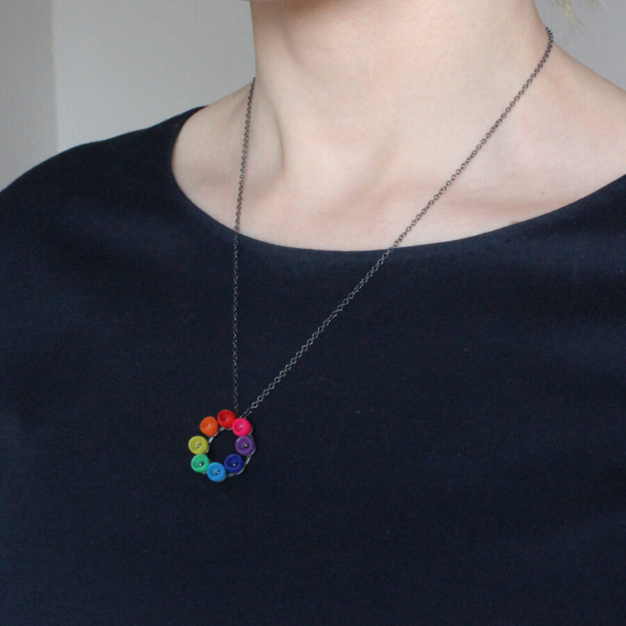 Rainbow fade mini pendant by Jenny Llewellyn