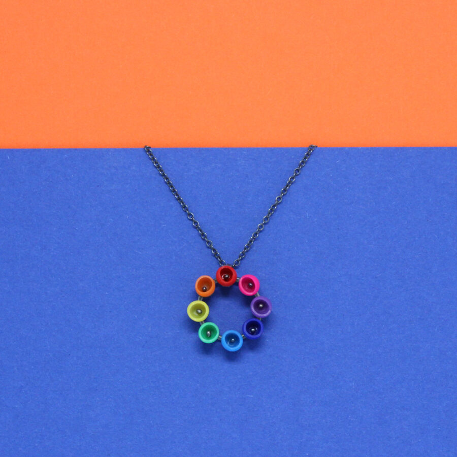 Rainbow fade mini pendant by Jenny Llewellyn