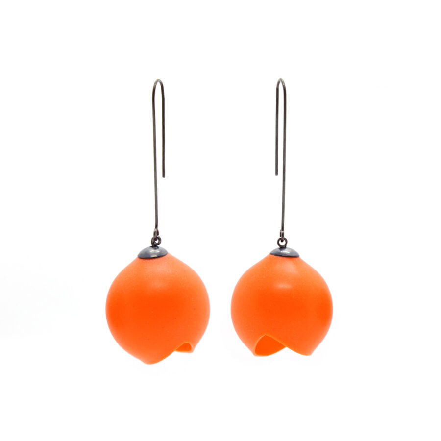Orange xl long drop earrings by Jenny Llewellyn