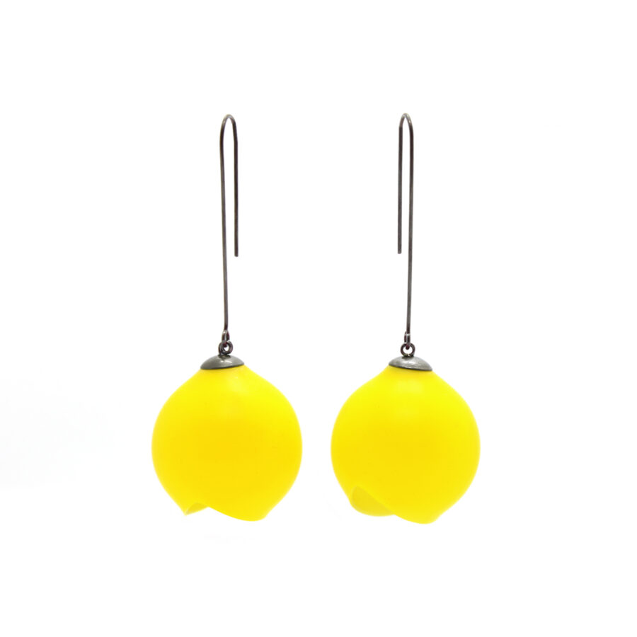 Yellow xl Long drop earrings by Jenny Llewellyn