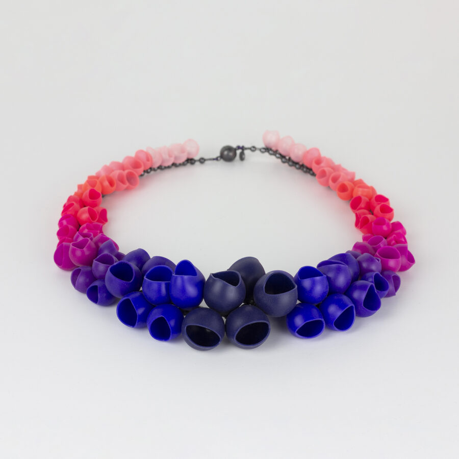 blue purple pink fade necklace