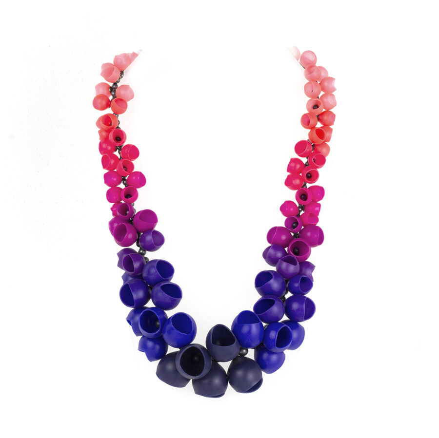blue purple pink fade necklace