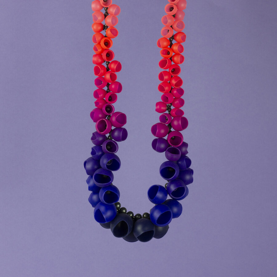 blue purple pink fade necklace